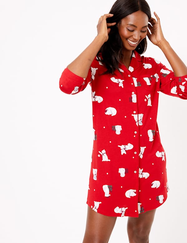 Cotton Modal Printed Nightshirt