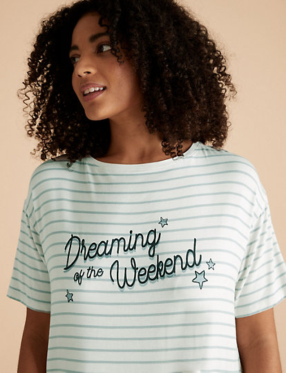 Dreaming of the Weekend Slogan Nightdress