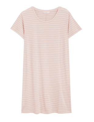 M&S Womens Cool Comfort™ Short Nightdress - 12 - Pink Mix, Pink Mix