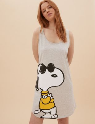 Krátká noční košile s&nbsp;potiskem Snoopy™ s&nbsp;vysokým podílem bavlny - CZ