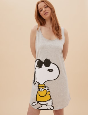 Kort, katoenrijk nachthemd met Snoopy™-print - BE