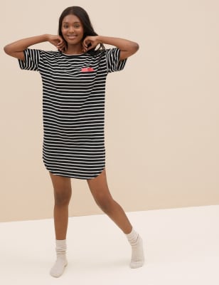 Missguided striped best sale t shirt dress