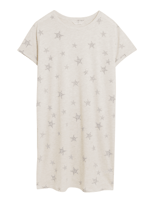 

Womens M&S Collection Cotton Rich Star Nightdress - Oatmeal, Oatmeal