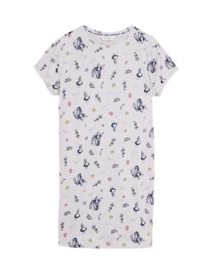 Womens M&S Collection Alice in Wonderland™ Short Nightdress - Oatmeal