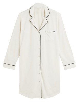 

Womens M&S Collection Kurzes Cool Comfort™-Nachthemd aus Baumwolle und Modal - Ivory, Ivory