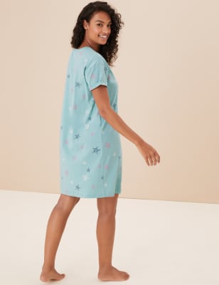 Pure Cotton Star Print Short Nightdress