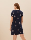 Pure Cotton Star Print Short Nightdress