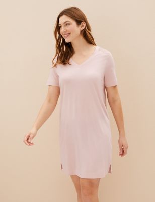 

Womens M&S Collection Cotton Modal Lace Nightdress - Soft Pink, Soft Pink