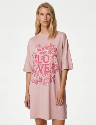 Cotton Modal Love Slogan Nightdress