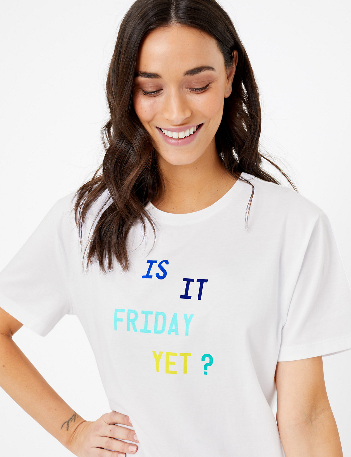 Cotton Is It Friday Yet Slogan Pyjama Top