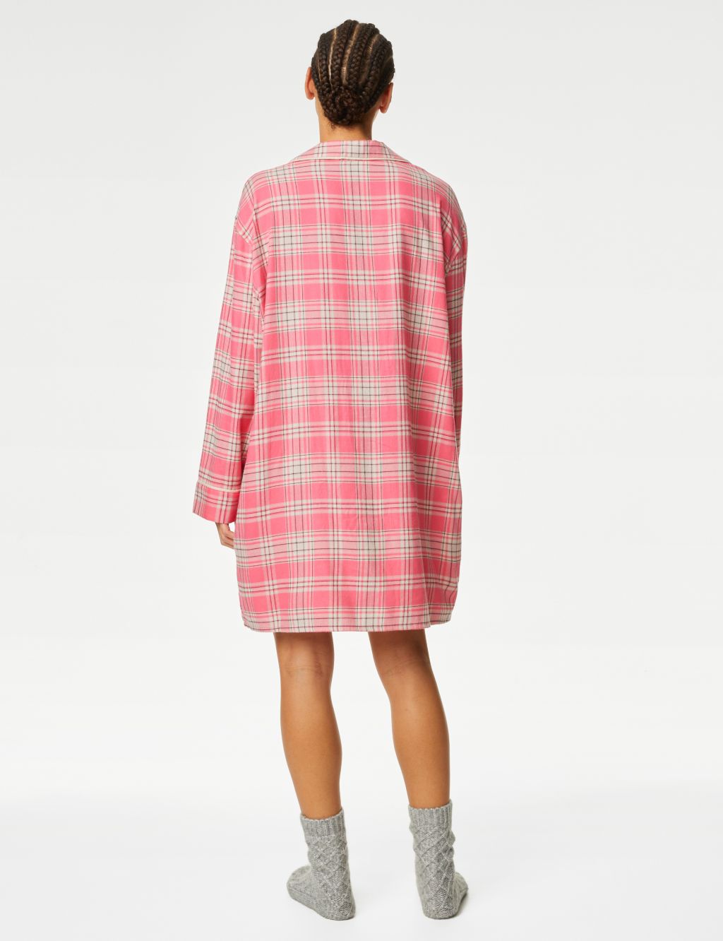 Cotton Blend Checked Nightshirt image 4
