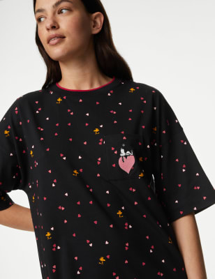 

Womens M&S Collection Pure Cotton Snoopy™ Heart Print Nightdress - Black Mix, Black Mix