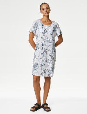 Cool Comfort Printed Short Nightdress M S CZ