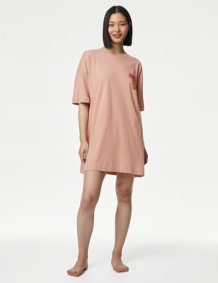 

Womens M&S Collection Pure Cotton Lunar New Year Nightdress - Red Mix, Red Mix