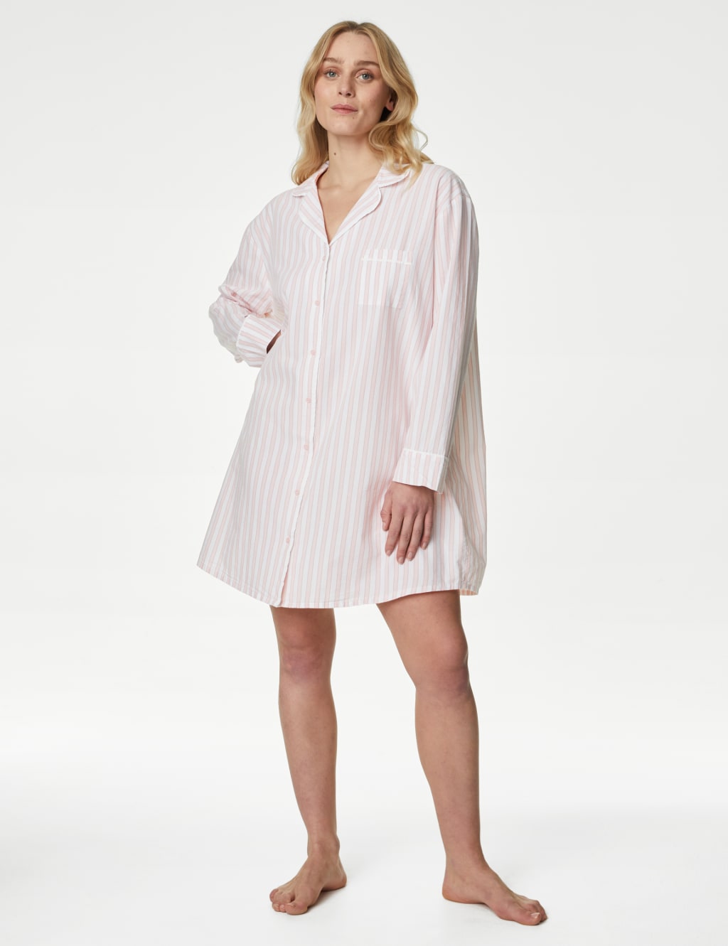 Women Pure Cotton Long Sleeve Nightdress Nightgown Nightdress for