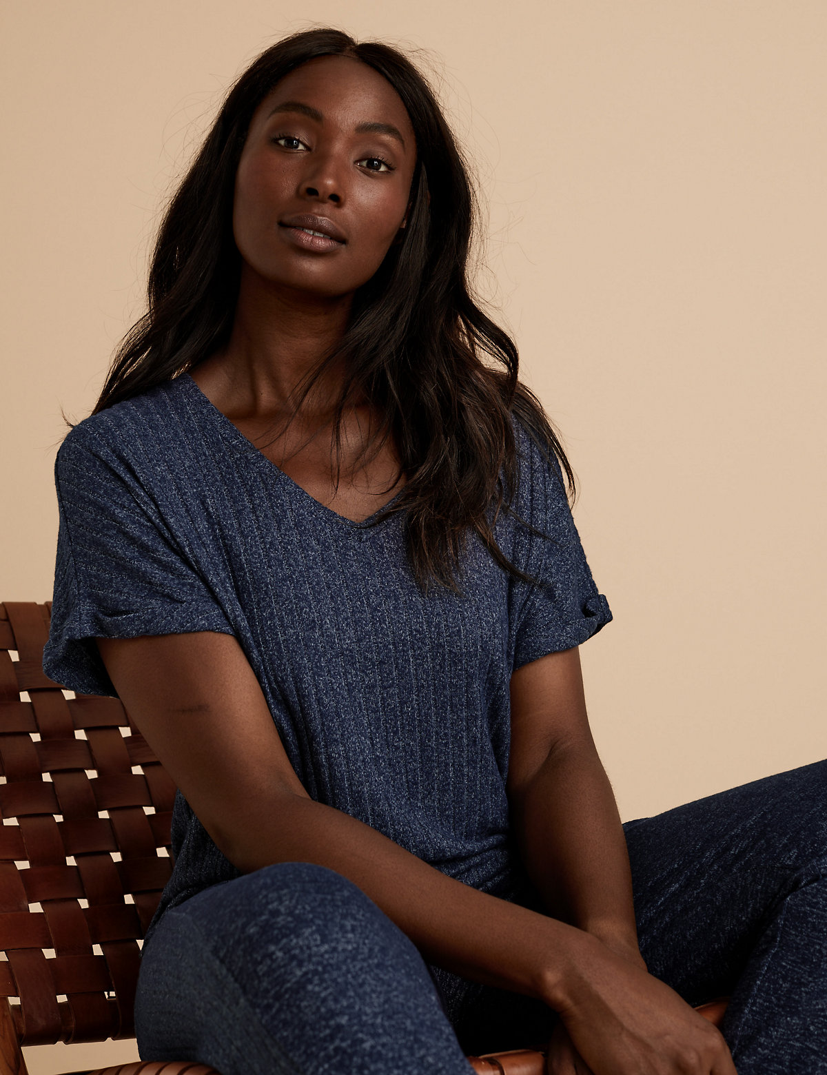 Cosy Knit Ribbed Lounge Top