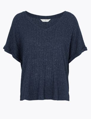 Cosy Knit Ribbed Lounge Top 