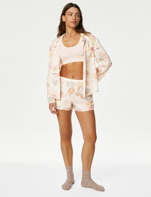 

Womens M&S Collection Dream Satin™ Printed Pyjama Shorts - Ivory Mix, Ivory Mix