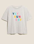 Cotton Rich  Yay Sun Day Slogan Pyjama Tee