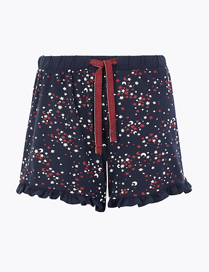 Star & Moon Print Pyjama Shorts