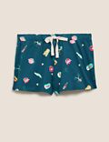 Pure Cotton Pool Print Pyjama Shorts