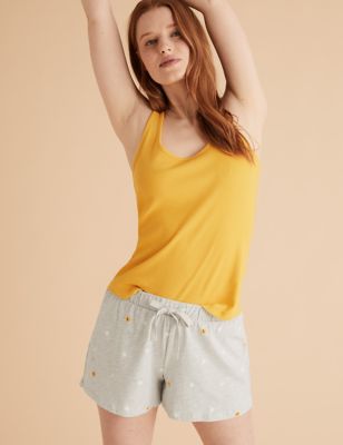  Cotton Spot Print Pyjama Shorts - Grey Mix