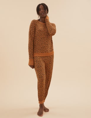 

Womens M&S Collection Cosy Knit Lounge Cheetah Sweatshirt - Caramel Mix, Caramel Mix