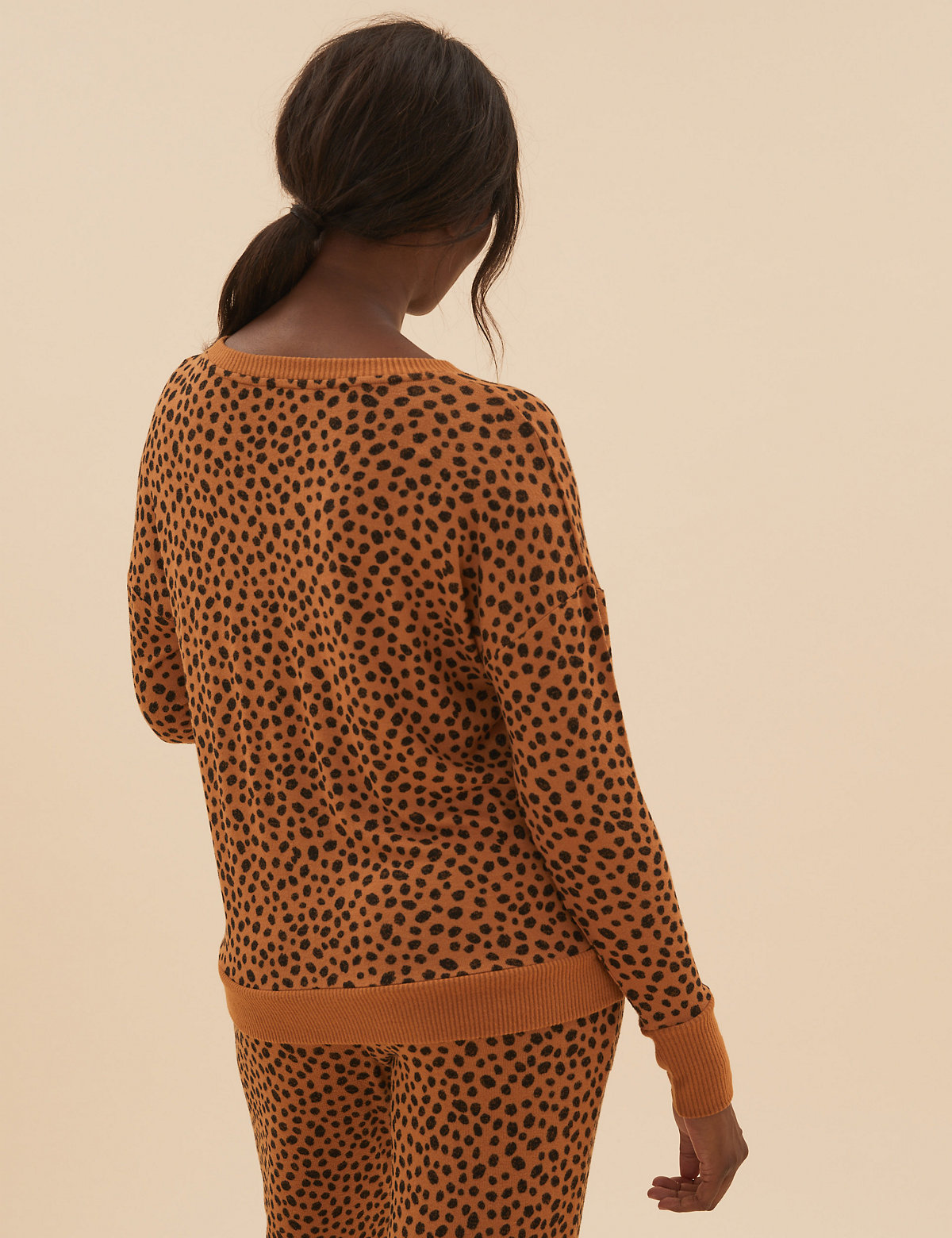 Cosy Knit Lounge Cheetah Sweatshirt