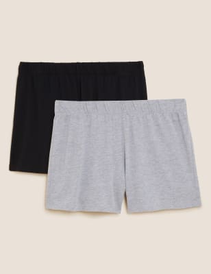 

Womens M&S Collection 2pk Cotton Modal Cool Comfort™ Pyjama Shorts - Grey Mix, Grey Mix
