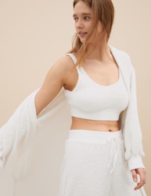 

Womens M&S Collection Feather Knit Lounge Crop Top - Light Natural, Light Natural