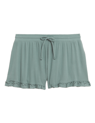 

M&S Collection Pijama corto de algodón con ribete de encajeWomens - Dusty Green, Dusty Green