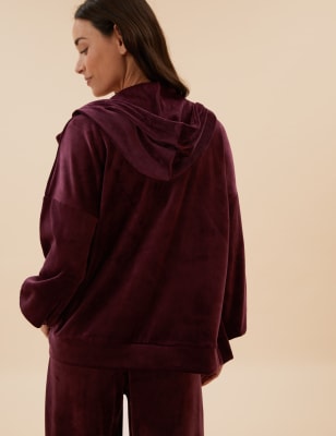 Maroon hot sale velvet hoodie