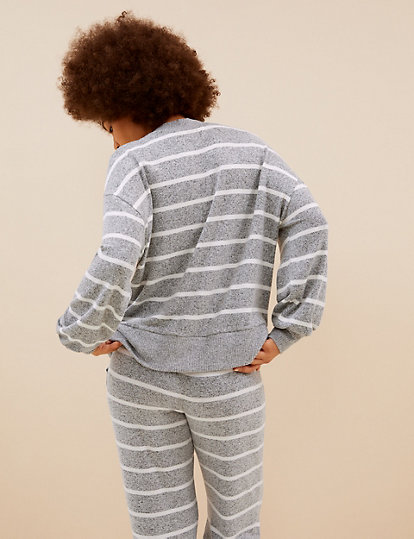 Cosy Knit Lounge Striped Pyjama Top