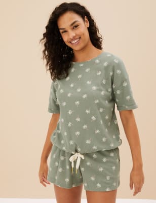 

Womens M&S Collection Cotton Blend Waffle Pyjama Shorts - Dusty Green, Dusty Green