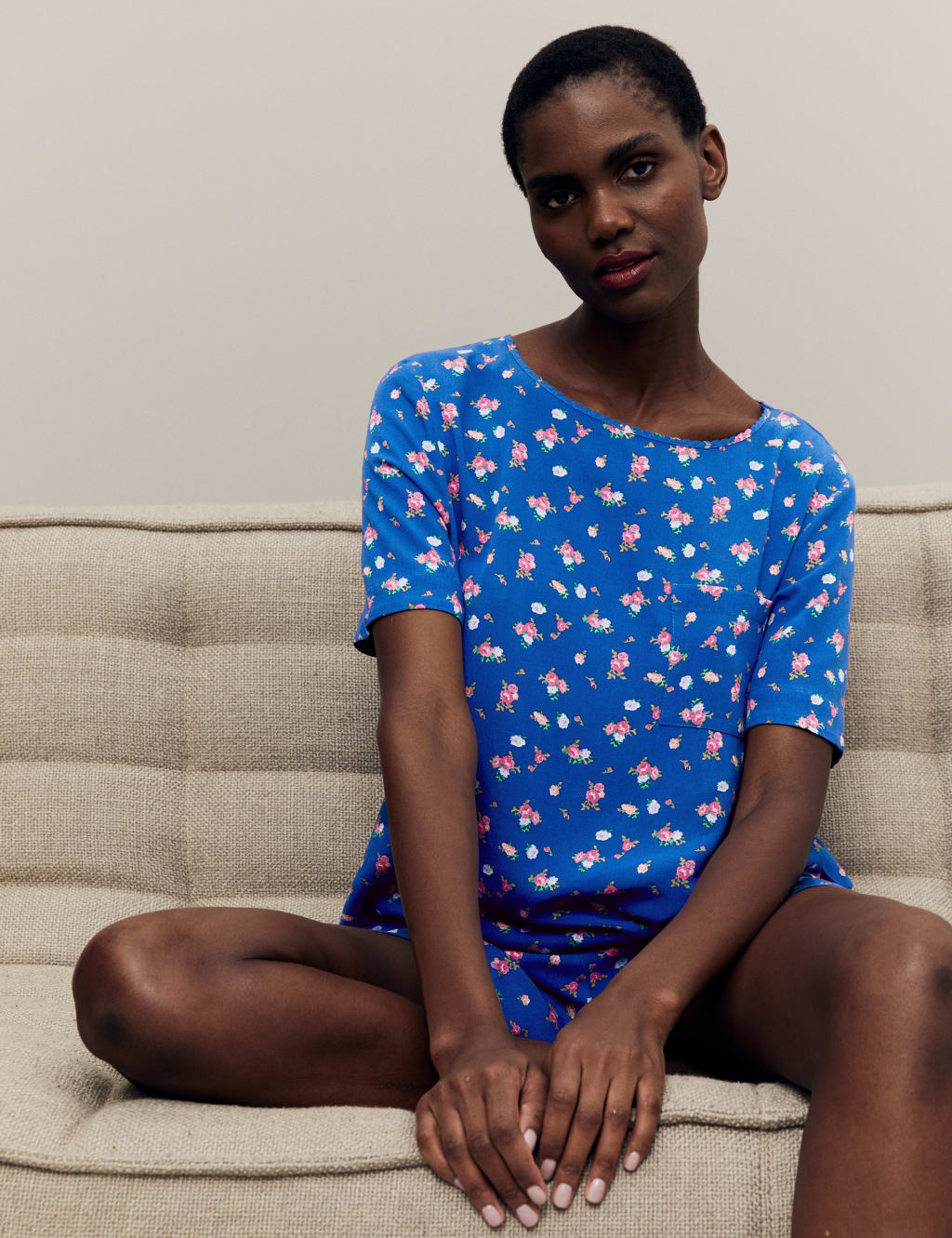 Floral Print Pyjama Top image 1