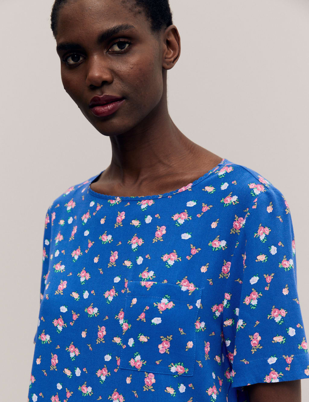Floral Print Pyjama Top image 3