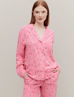 

Womens M&S X GHOST Floral Print Revere Collar Pyjama Top - Pink Mix, Pink Mix