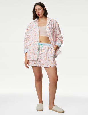 Pure Cotton Floral Pyjama Shorts