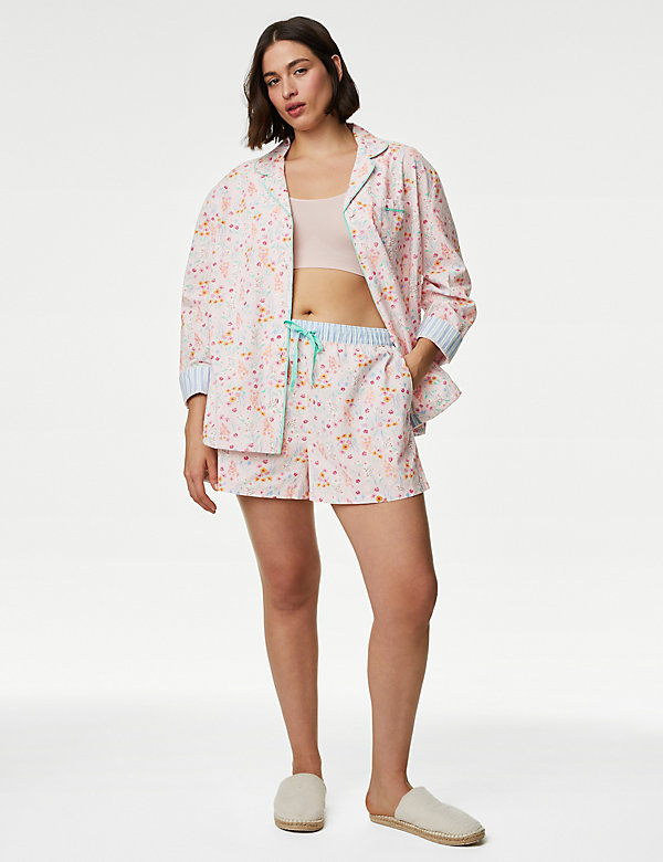 Pure Cotton Floral Pyjama Shorts - NO