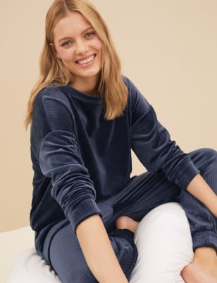 

M&S Collection Sudadera informal de velvetón Flexifit™Womens - Navy, Navy