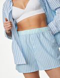 Kurze Schlafanzughose aus reiner Baumwolle mit Cool Comfort™ und Streifenmuster