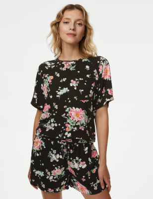 

Womens M&S X GHOST Floral Print Pyjama Top - Black Mix, Black Mix