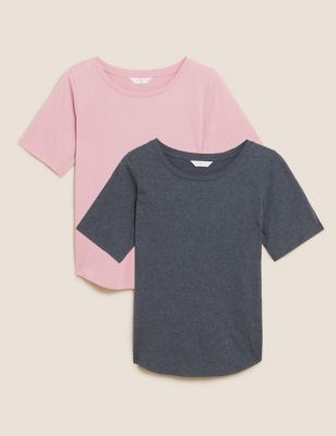 

Womens Body by M&S 2pk Cotton Modal Pyjama Tops - Pink Mix, Pink Mix