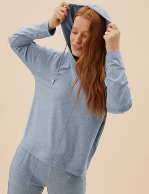 

Womens M&S Collection Flexifit™ Lounge Hoodie - Blue Marl, Blue Marl