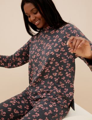 

Womens M&S Collection Flexifit™ Lounge Animal Print Sweatshirt - Charcoal Mix, Charcoal Mix