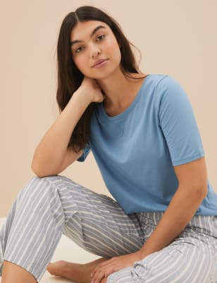 M and s online pyjama tops