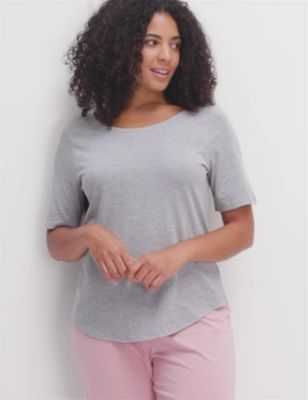 Body Womens 2pk Cotton Modal Cool Comfort™ Pyjama Tops - 6 - Grey Mix, Grey Mix,Navy Mix,Black Mix