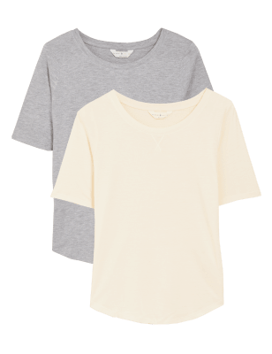 

BODY Pack de 2 partes de arriba de pijama de modal de algodón Cool Comfort™Womens - Grey Mix, Grey Mix