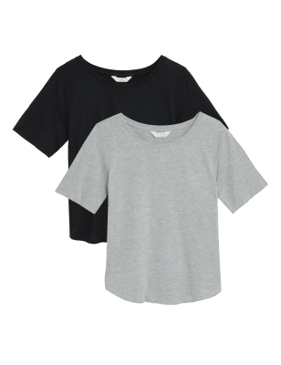 

BODY Pack de 2 partes de arriba de pijama de modal de algodón Cool Comfort™Womens - Black Mix, Black Mix
