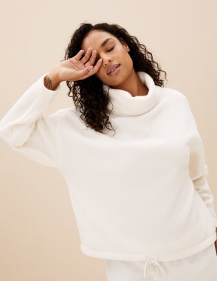 

Womens Body Fleece Lounge Top - Ivory, Ivory